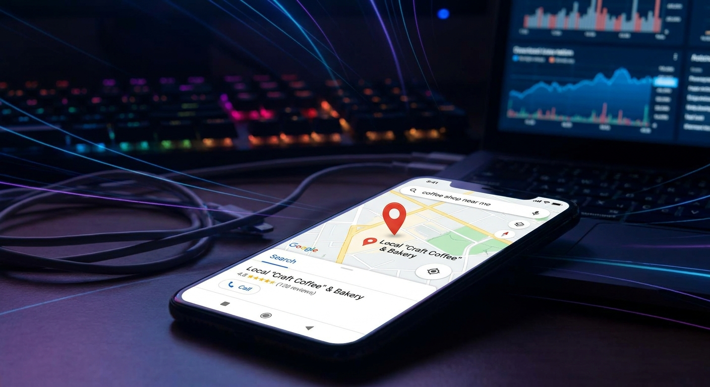 Google Maps pin and local search results on smartphone